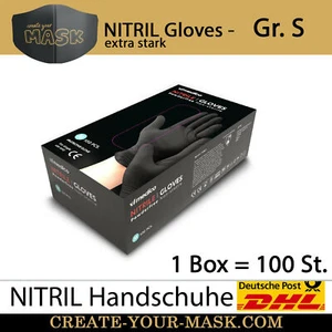 Nitrilhandschuhe Schwarz Gr. (S - M - L) Einweghandschuhe Latexfrei Gummi - Picture 1 of 1