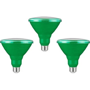 3Pack PAR38 Green Flood Light Bulbs, 15W (75W), Recessed Light Bulb, E26 - Picture 1 of 1