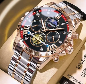 BINBOND Herren Mode Quarzuhr - Wasserdicht Leuchtender Chronograph mit Mond P - Bild 1 von 24