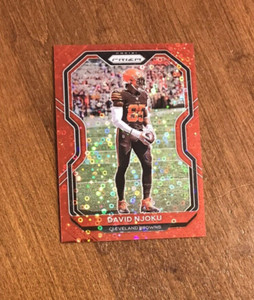 David Njoku 2020 Prizm No Huddle Red #61 Cleveland Browns /50