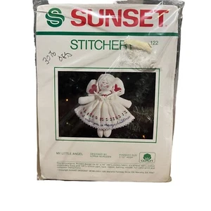 Vintage MY LITTLE ANGEL Sunset Stitchery 122 Ornament Craft Kit NOS - Bild 1 von 3
