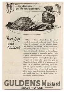 1922 GULDEN'S Mustard Vintage Print Ad - Picture 1 of 1
