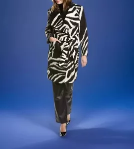 NEU! VIA SPIGA WOLLMISCHUNG ZEBRAMANTEL / GROSS / UVP $ 310 / REDUZIERT! / TOLLES GESCHENK! - Bild 1 von 3