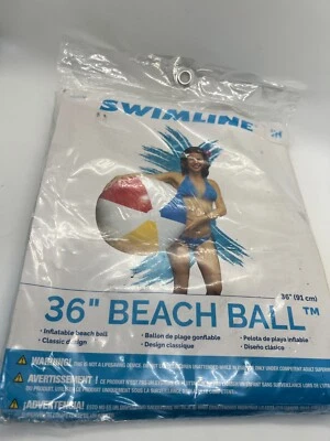Swimline 36" Beach Ball HUGE Festivals Pool Party Heavy Duty Vinyl Swim  - Image 1 of 4