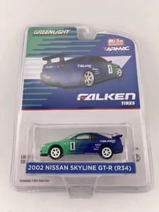 2002 Nissan Skyline GT-R R34 - Green Light x Tarmac Works FALKEN 51150 - Picture 1 of 4