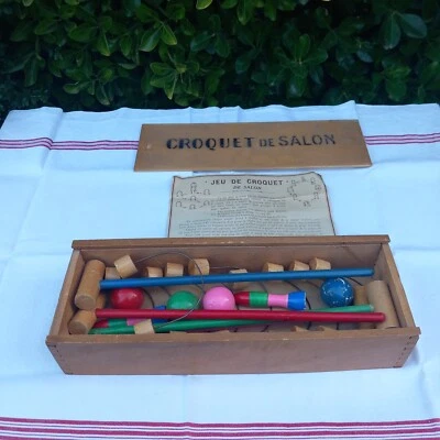 Jouet Ancien - Jeu de Croquet de Salon Ancien Années 1950 - Photo 1/4