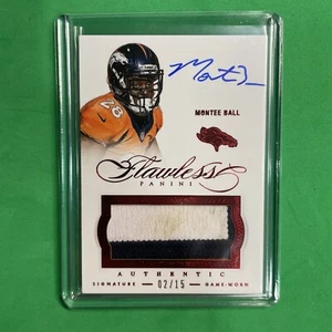 2014 Panini Flawless Ruby Autograph Game Worn Jersey #74 Montee Ball  02/15 - Picture 1 of 2