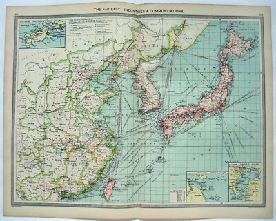 Far East: Industries & Communication - Original Map c1906 by G Philip & Son - Image 1 of 3