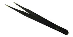 Präzision-Pinzette Stahl schwarz Uhrmacher-Werkzeug ESD-11 NEU - Picture 1 of 1