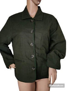 The Territory Ahead Womens L Cropped Blazer Jacket W Pleated Stitch & Pockets - Picture 1 of 10