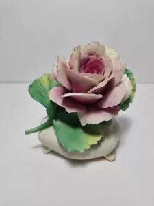 Capodimonte Small Porcelain Rose Floral Table Decorative Piece - Picture 1 of 10
