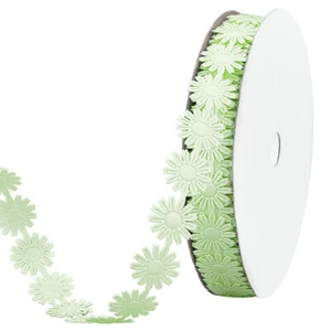 1set 20Yards/18.28m Green Daisy Flower Trim 17mm/0.6'' tive Lace het Lace - Picture 1 of 5