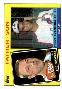 1985 Topps Baseball Tito Francona / Terry Francona F&S #134