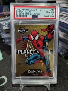 2022 Spider-Man Metal Spider-Man Planet Metal Gold 25/25 PSA 10 OMEGA Copy! - Picture 1 of 3
