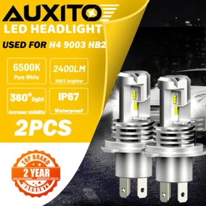 AUXITO 9003 H4 HB2 LED Headlight Bulbs Hi Low Beam 60W 24000LM 6500K White - Picture 1 of 12
