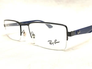 NEW Ray Ban RB6331 2503 Black Rectangle Half Rim Eyeglasses Frames 52/19~140 - Picture 1 of 6