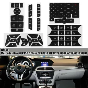 Car Repair Button Door Steering A/C Window Radio Sticker Set For Mercedes Benz. - Picture 1 of 12