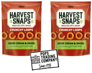 Harvest Snaps Baked Red Lentil Crunchy Loops 2.5oz - Sour Cream & Onion 2 Pack - Picture 1 of 3