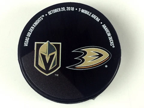 Vegas Golden Knights vs Anaheim Ducks Matchup Puck 10/20/18 Arena Exclusive Cover