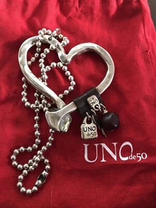 Collana, Metallo Bagnato In Argento, Uno de 50, Amore a prima vista, Artigianale - Foto 1 di 10