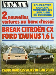 L'AUTO JOURNAL n°3 15/02/1976 CX BREAK FORD TAUNUS 1.6 JAGUAR TYPE E - Foto 1 di 1
