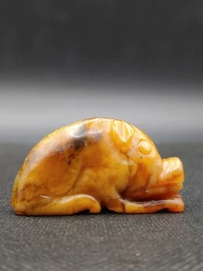 寿山石雕小猪挂坠 Vintage Chinese Shoushan Stone Carved Pig Figurine Necklace Art Pendant - Picture 1 of 24