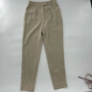 KEEPSAKE The Label HELLBRAUN HOHE TAILLE SCHMAL ZULAUFENDES BEIN LEINEN STIL HOSE Knöchelreißverschluss - Bild 1 von 12