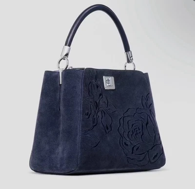 🔥NWT KATE SPADE Phoebe Suede Embroidered Medium Top Handle Satchel Purse $459 - Image 1 of 4