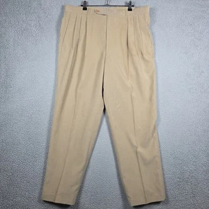Todays Man Dress Pants Mens 36x30 Beige Khaki Pleated Cuffed Classic Fit NWT - Picture 1 of 11