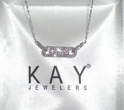 KAY Jeweler  10K White Gold Three-Stone 1/2ctw Diamond  Necklace 💎  $1299 💎 - Image 1 of 4