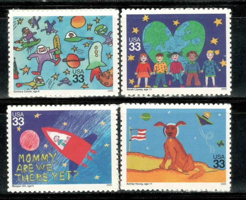SFSTAMPS US Scott 3414-3417a Stampin' The Future Set of 4 Stamps MNH 2000 - Image 1 of 1