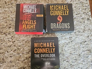 3 Michael Connelly Audio CD Books: 9 Dragons, The Overlook, Angels Flight  Bosch - Imagen 1 de 2