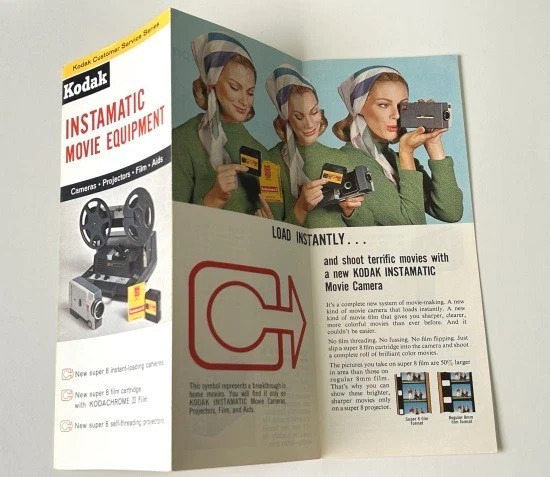 Folleto de ventas de equipos de películas Kodak Instamatic - Cámaras/proyectores/película/ayuda Foto 1 de 1