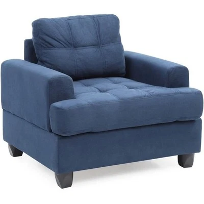 Silla de microgamuza Glory Furniture Sandridge en azul marino Foto 1 de 4