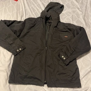 Jesse James Mechanic Chore Workwear Jacke Herren mittelgrau gefüttert Reißverschluss Kapuze - Bild 1 von 9