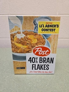 1958 Post Cereal 40% Bran Flakes Cereal Box Li'l Abner, Empty Box - Picture 1 of 8