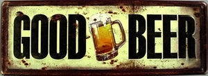 Blechschild Reklameschild Good Beer Kneipen Bar 36x13 cm - Bild 1 von 1