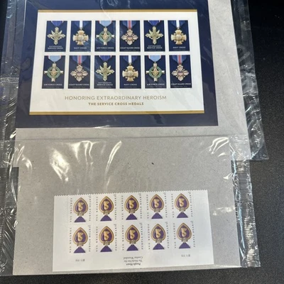 Forever STAMPS PURPLE HEART MEDAL & HONORING EXTRAORDINARY HEROISM  S31 - Image 1 of 4