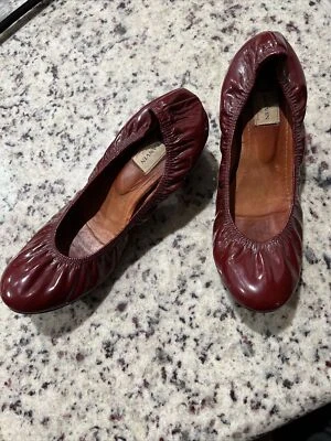 Tacones Lanvin Marrón Charol Scrunch Ballet Bloque Italia 41 EE. UU. 10 Foto 1 de 4