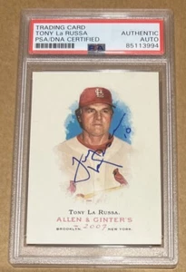 2007 Allen & Ginter Tony LaRussa Auto Autograph Signed Card PSA COA - Picture 1 of 2