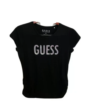 GUESS Los Angeles Sequins T-Shirt Embellished Black Size XL girls/youth - Image 1 of 4