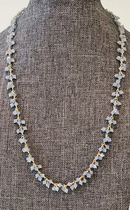 Blue Chalcedony 18” Necklace New - Picture 1 of 2