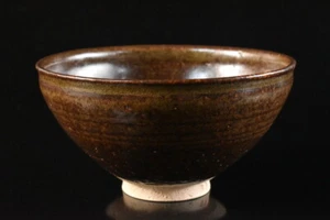 T825: Chinese Brown glaze TEA BOWL Tenmoku chawan Tea Ceremony - Picture 1 of 7