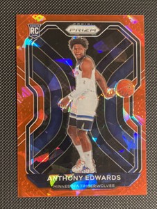 2020-21 Panini Prizm Anthony Edwards Red Ice Prizm Rookie RC #258 Timberwolves