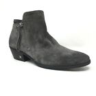 New Sam Edelman Packer Ankle Boots Booties Shoes Womens Size 7 Gray Suede Zip Up