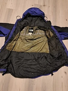 VTG THE NORTH FACE Size Large GORE-TEX Mens Hooded Shell Jacket Waterproof Blue - Picture 1 of 11