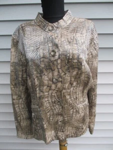 CHAQUETA LIGERA BRILLANTE PATRÓN MARCELA PRINCESA PITÓN CHICO'S NUEVA CON ETIQUETAS - Imagen 1 de 6