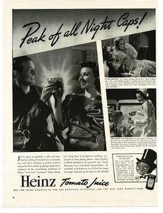 1939 Heinz Tomato Juice for a nightcap nurse Vintage Print Ad - Picture 1 of 1