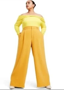 Sergio Hudson x Target Sz 4X Yellow High-Waist Wide Leg Tailored Trousers Pants - Picture 1 of 12