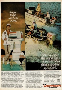 1977 Stampa Vintage Pubblicità Johnson Fuoribordo Little Wonder il mondo funziona più V-4 - Foto 1 di 2